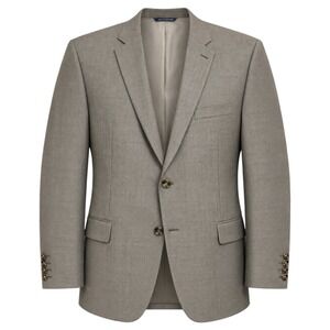 Vintage Ralph Lauren Silk Wool Blazer 46R Beige Sport Coat Old Money Tailored
